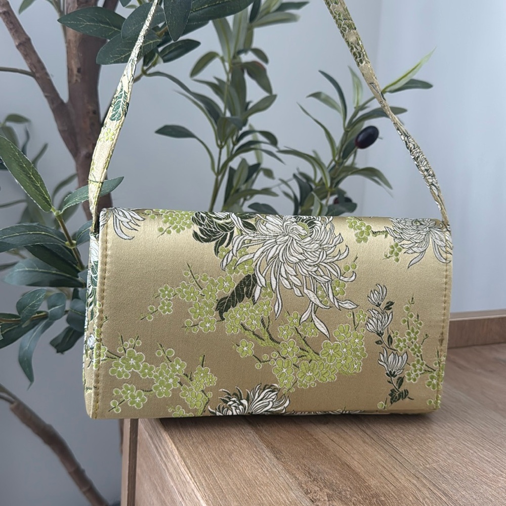 Yans NY gold floral Blossom Bag silk- Magnetic